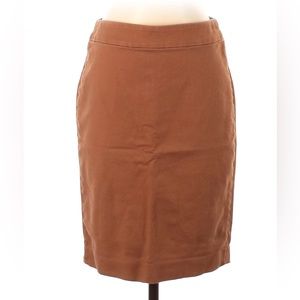Ann Taylor LOFT Brown Cotton Blend Knee Length Pencil Skirt Size 2
